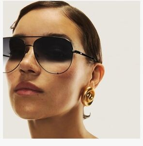 Quay High Key‎ unisex Aviator UV Protection silver wire frame Sunglasses new